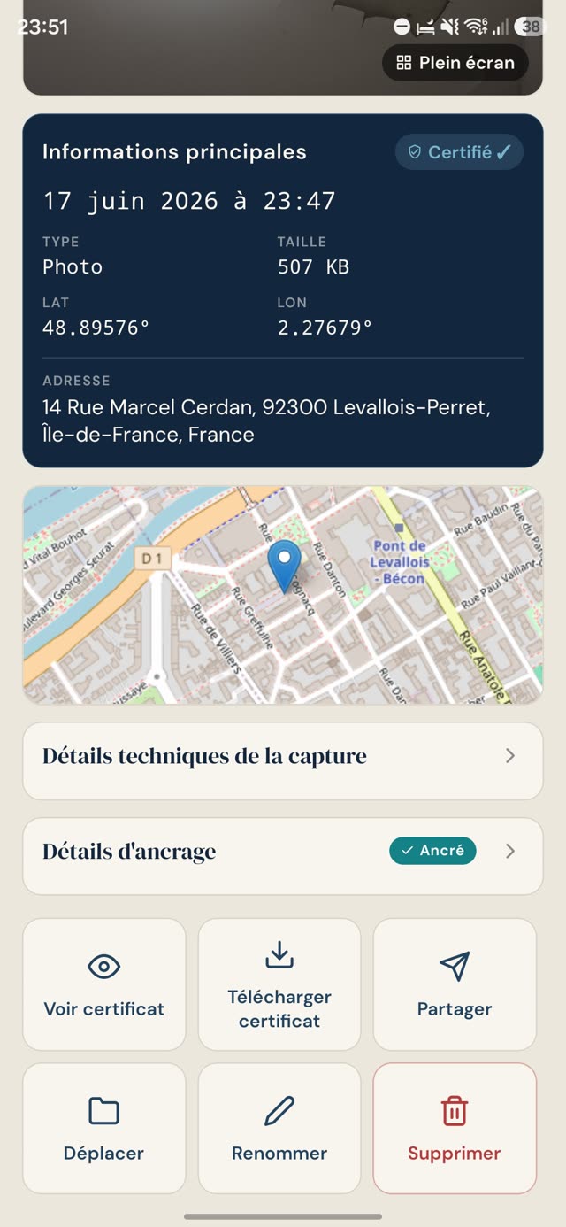 Aperçu de l'application Scealia
