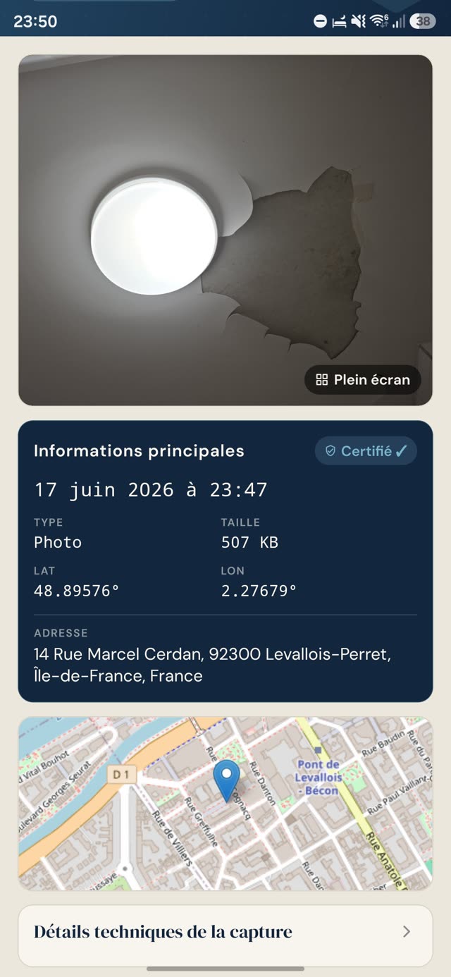 Aperçu de l'application Scealia