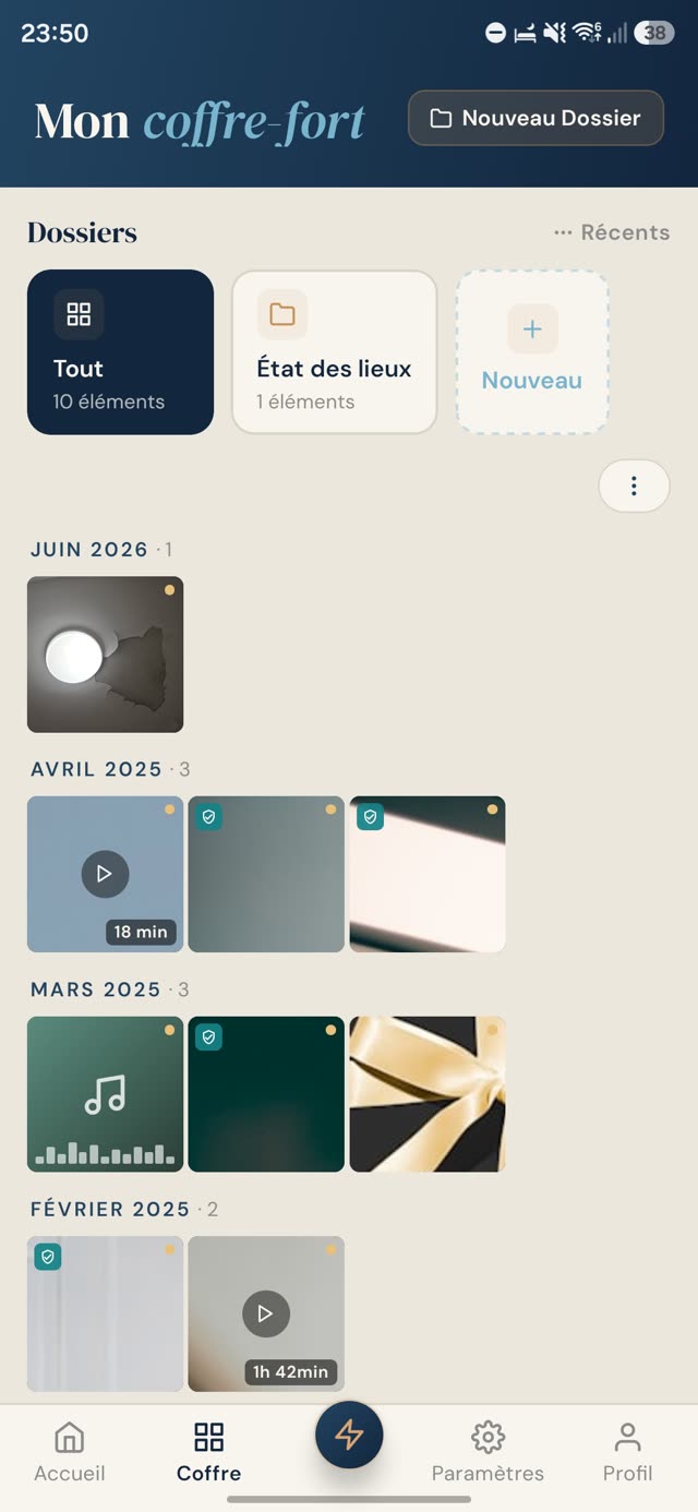 Aperçu de l'application Scealia